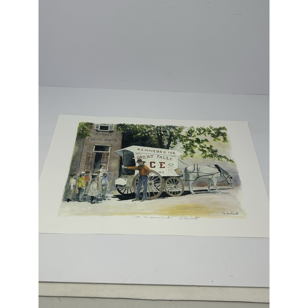Vintage Artist Signed 1/1000 Watercolor Style Print "The Iceman Cometh"